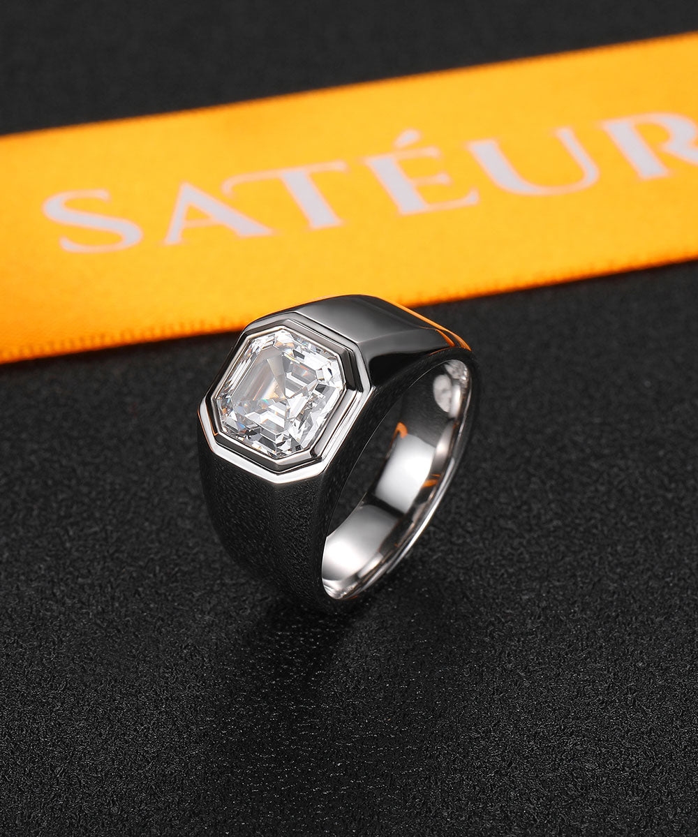 Satéur Homme Silver Latérale Diamond Ring™, 18K White Gold