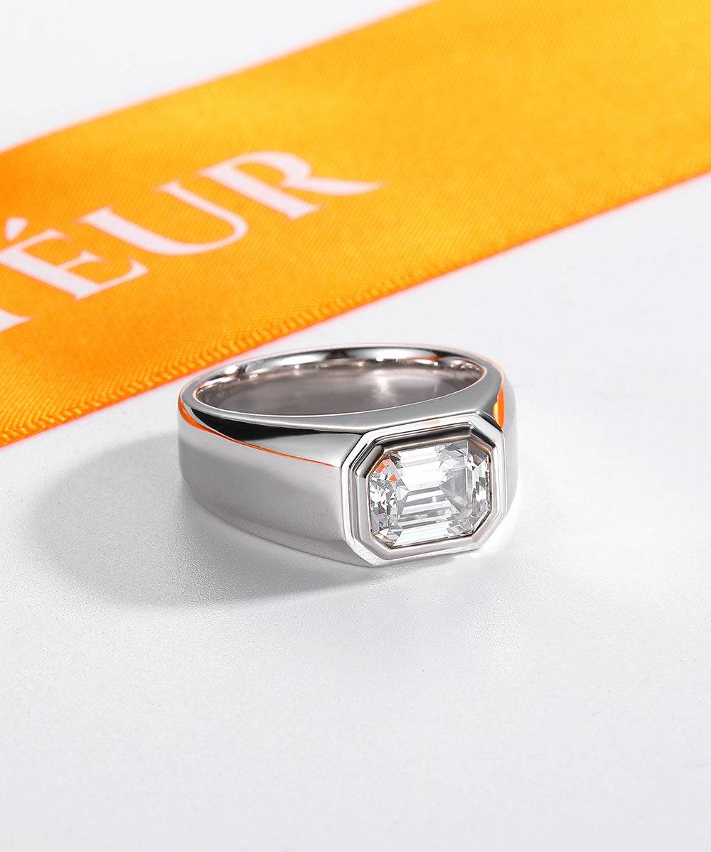 Satéur Homme Silver L' Esprit Diamond Ring™, 18K White Gold