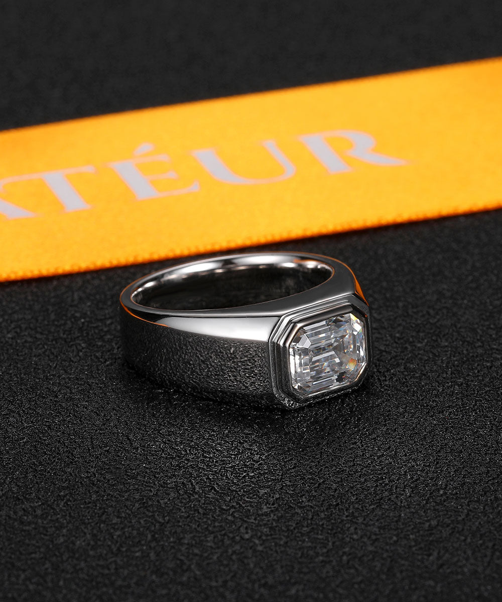 Satéur Homme Silver L' Esprit Diamond Ring™, 18K White Gold