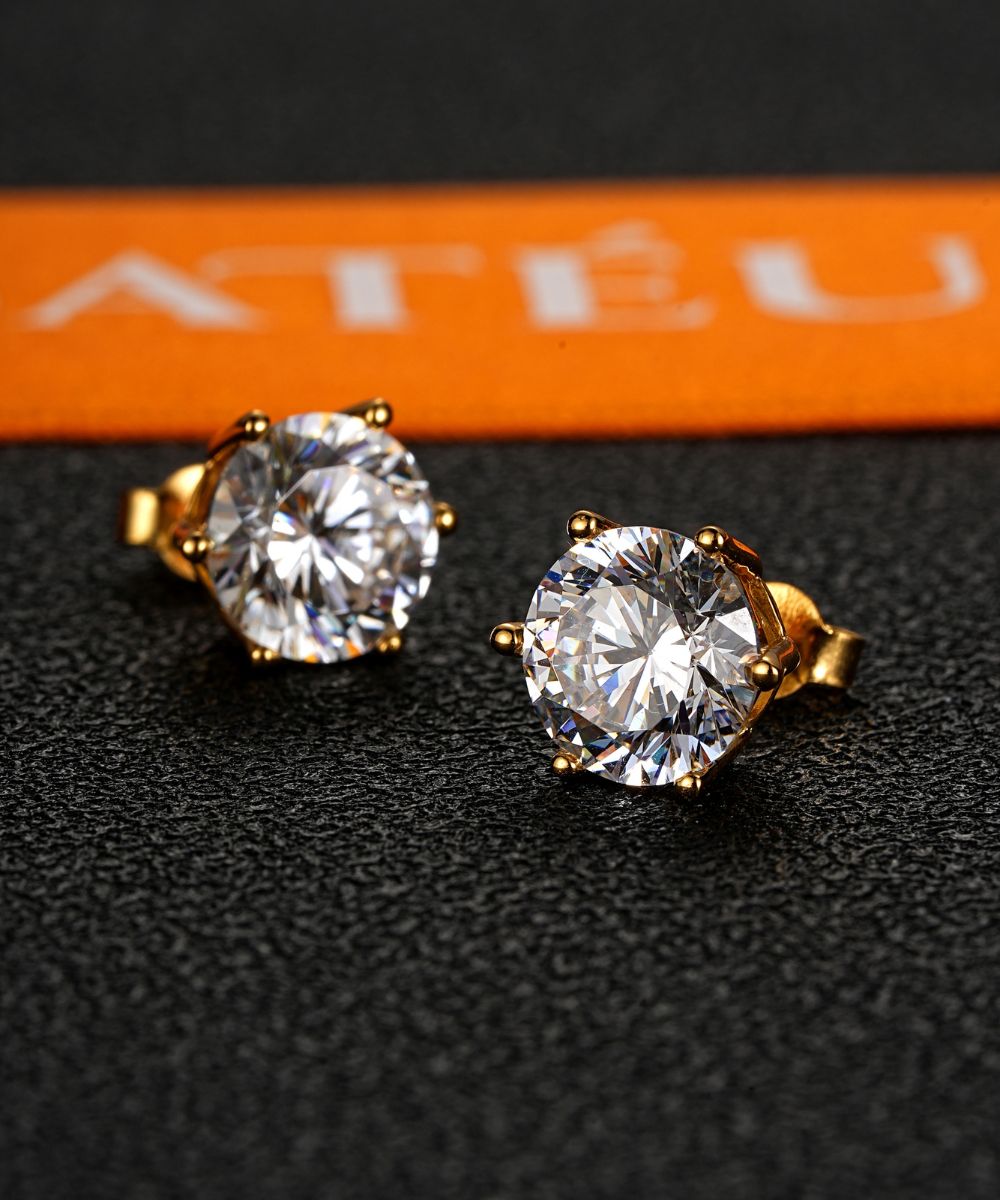 Satéur Aurous Gold Destinée 鑽石耳環™,18K 金,圓形切割