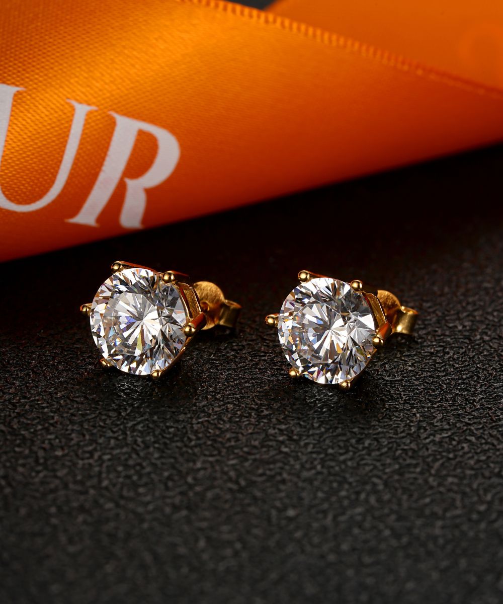 Satéur Aurous Gold Destinée 鑽石耳環™,18K 金,圓形切割