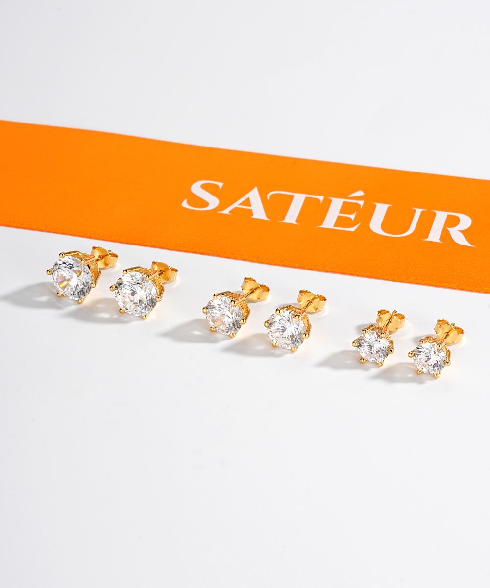 Satéur Aurous Gold Destinée 鑽石耳環™,18K 金,圓形切割