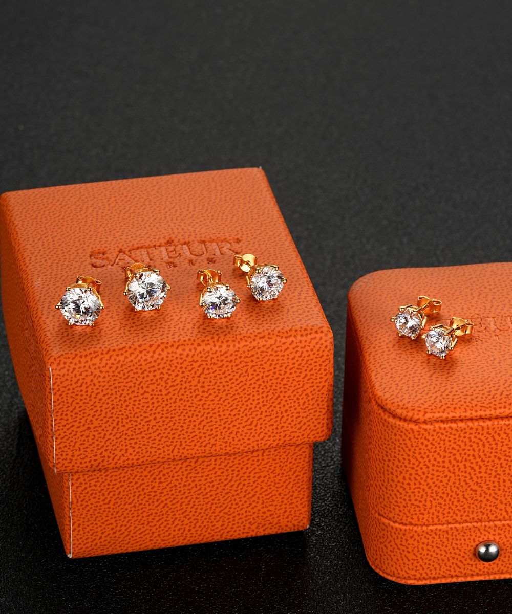 Satéur Aurous Gold Destinée 鑽石耳環™,18K 金,圓形切割