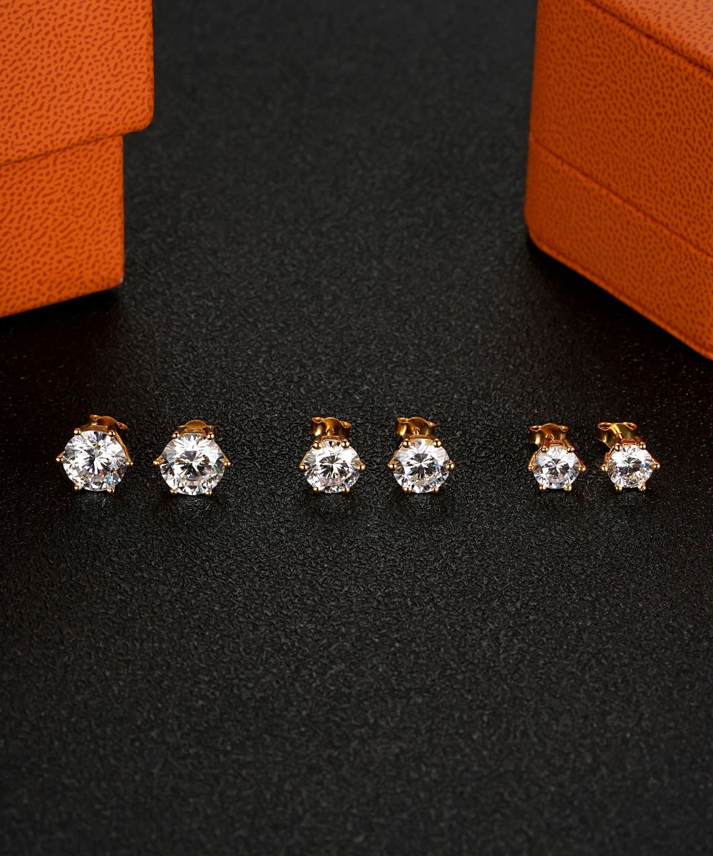 Satéur Aurous Gold Destinée 鑽石耳環™,18K 金,圓形切割