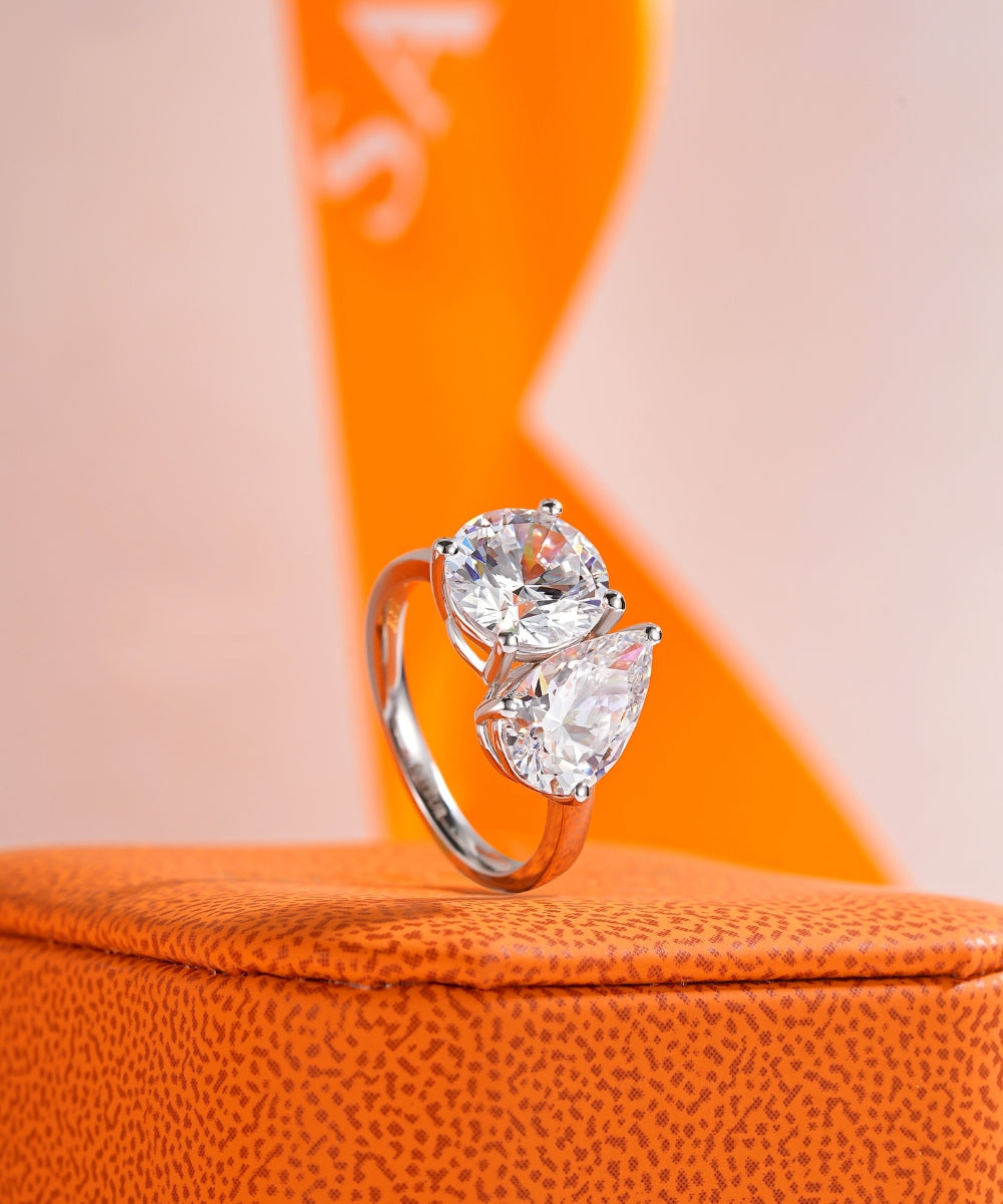 Satéur Duo Symbiose Diamond Ring™, 18K White Gold