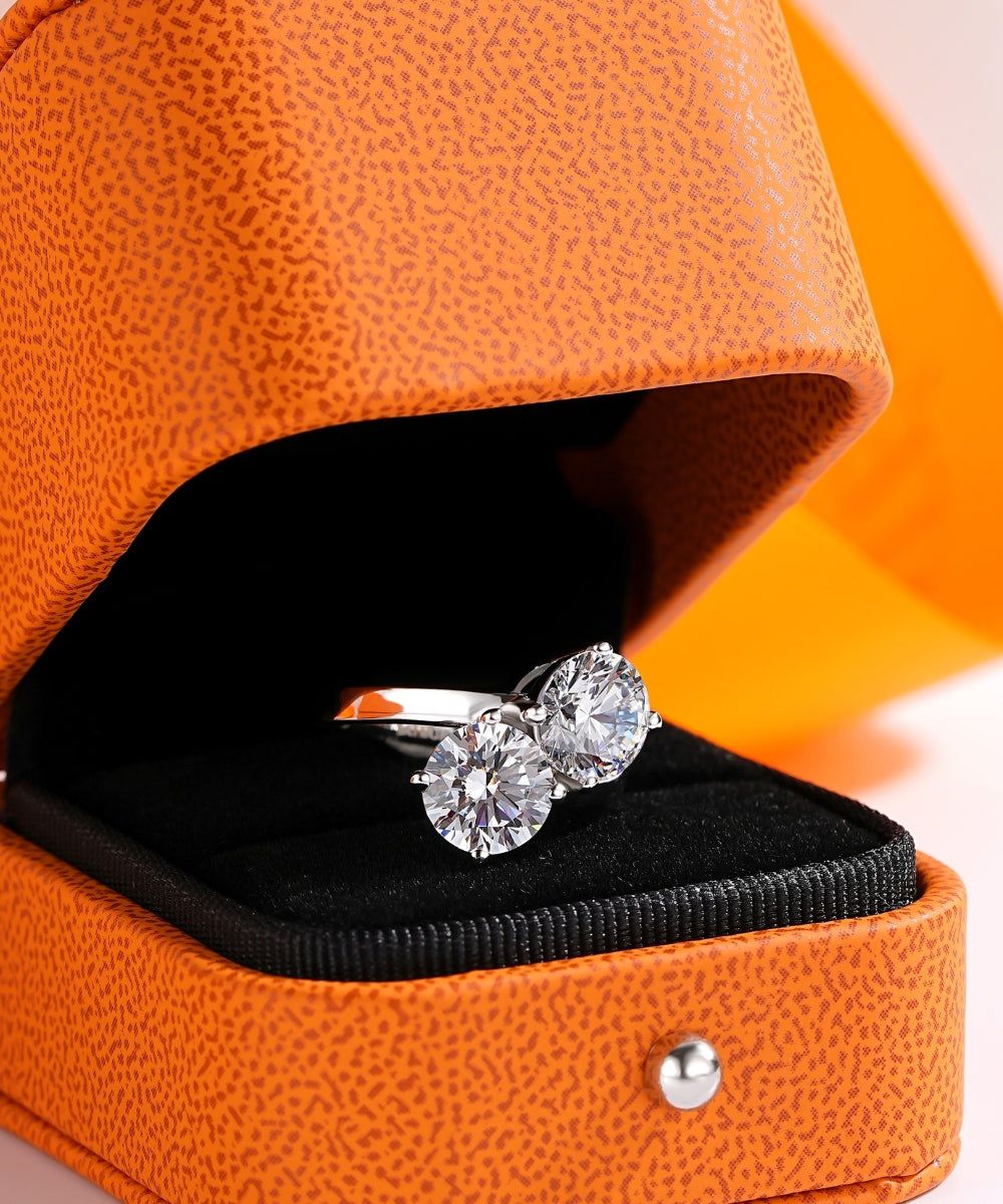 Satéur Duo Innovante Diamond Ring, 18K White Gold