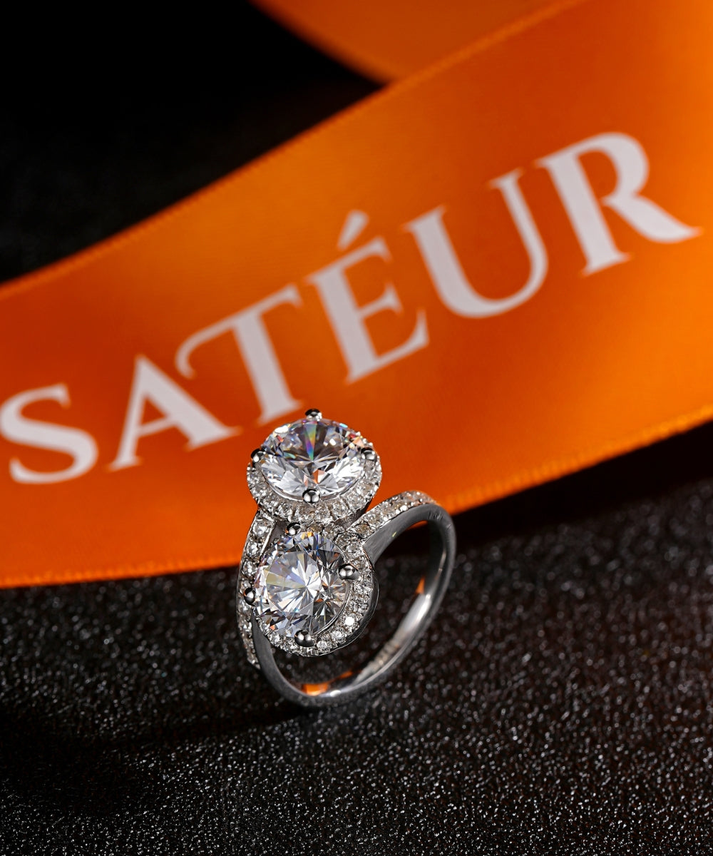 Satéur Duo Diversité Diamond Ring™, 18K White Gold