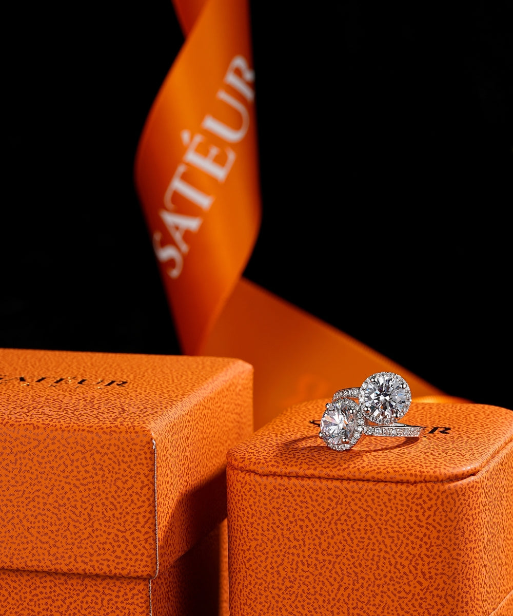 Satéur Duo Diversité Diamond Ring™, 18K White Gold