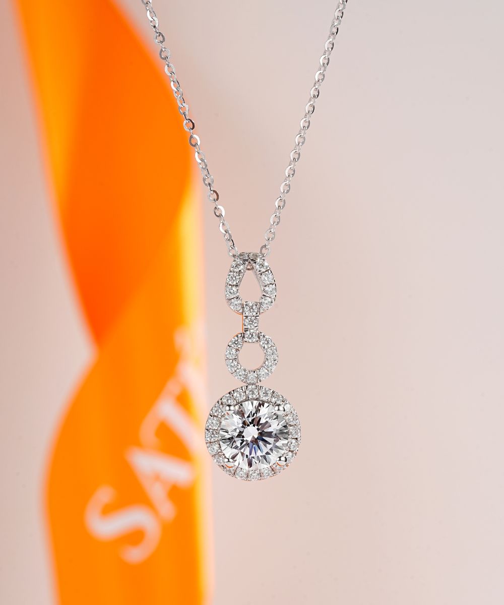 Satéur Svelte Diamond Necklace™, 18K White Gold