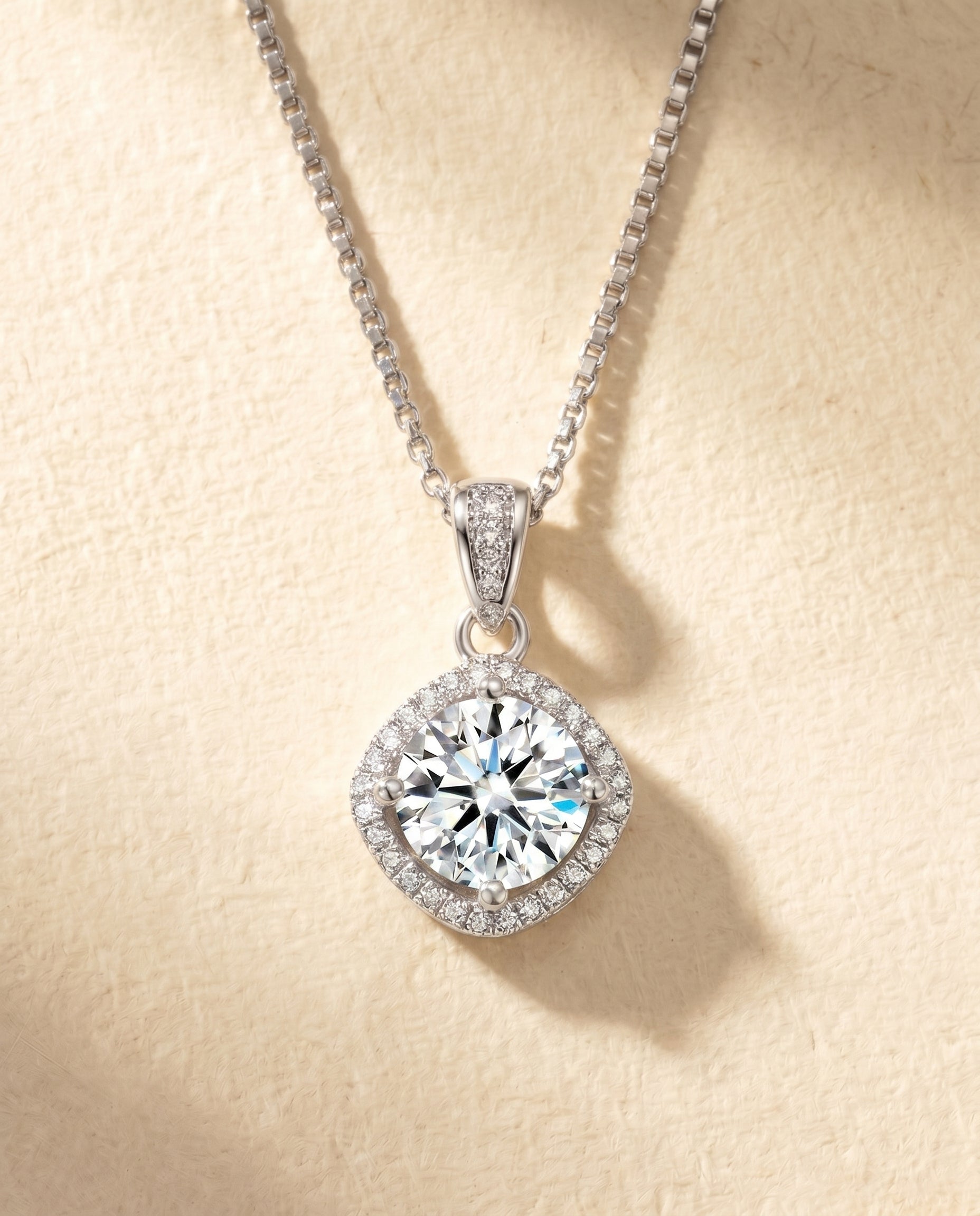 Satéur Aura Diamond Necklace™, 18K White Gold