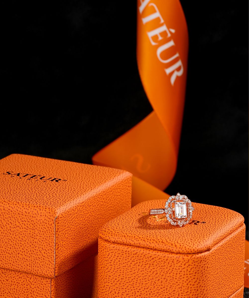 Satéur Rétro Rosé Éclat Diamond Ring™, 18K Rose Gold