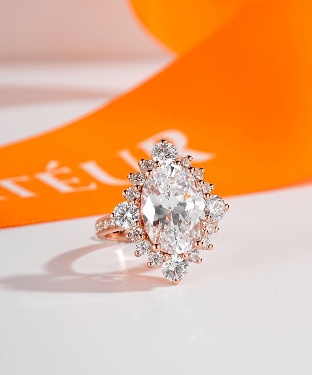 Satéur Rétro Rosé Majesté Diamond Ring™, 18K Rose Gold