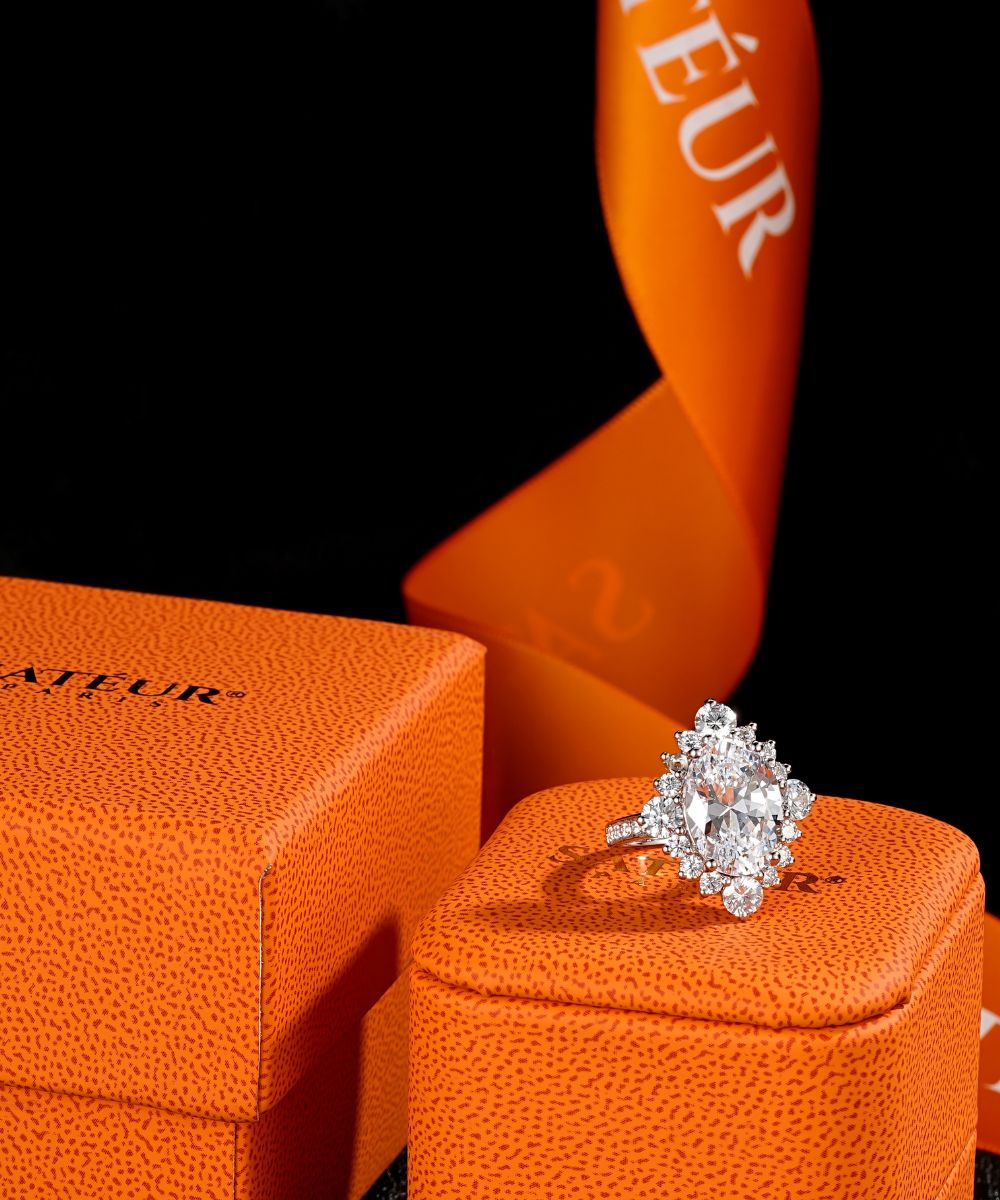 Satéur Rétro Majesté Diamond Ring™, 18K White Gold