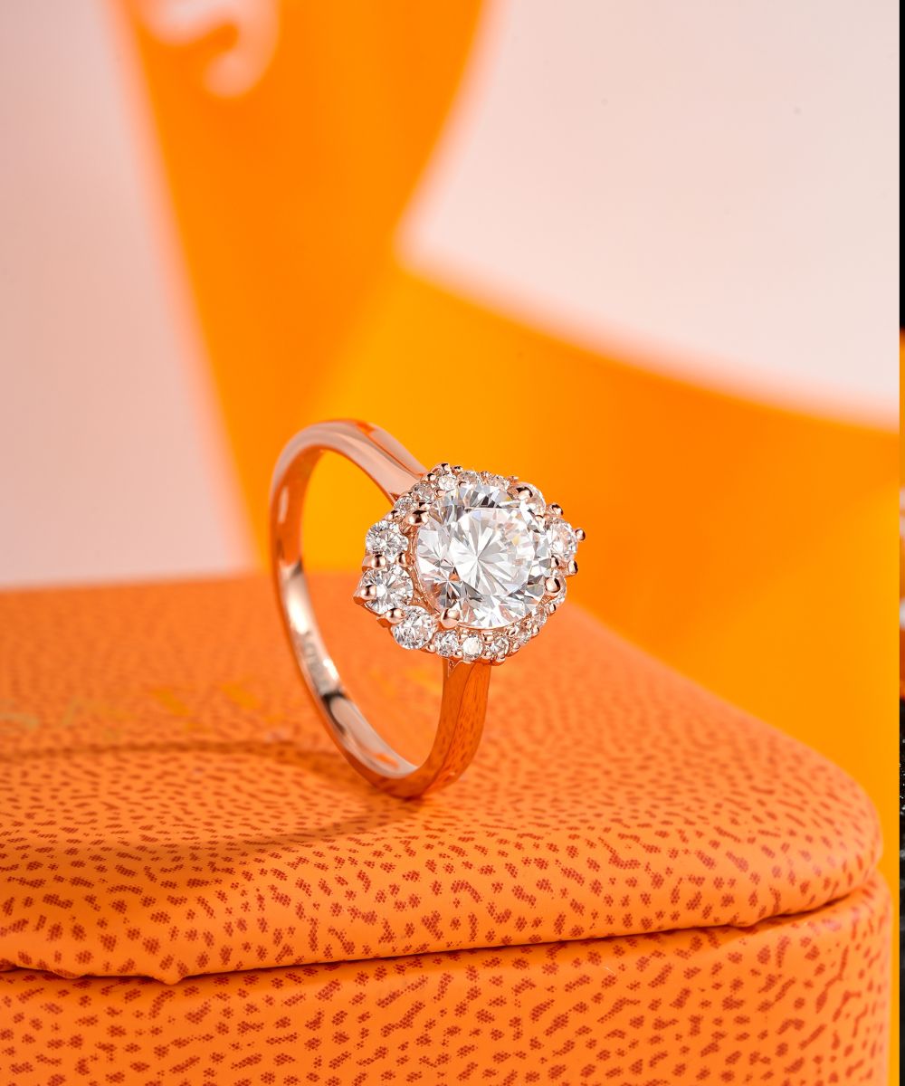 Satéur Rétro Rosé Rondeur Diamond Ring™, 18K Rose Gold