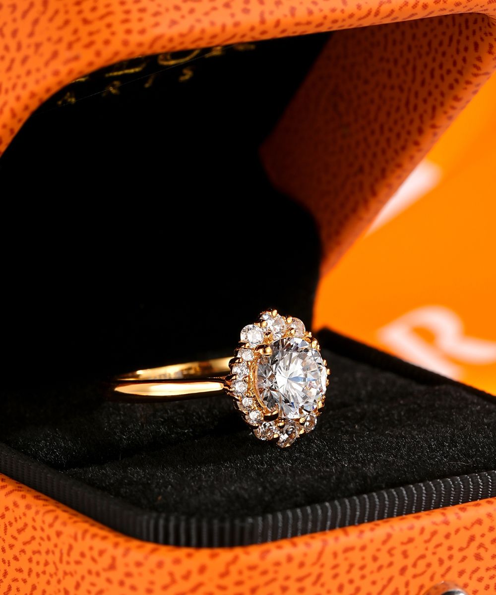 Satéur 复古琥珀金圆形戒指™