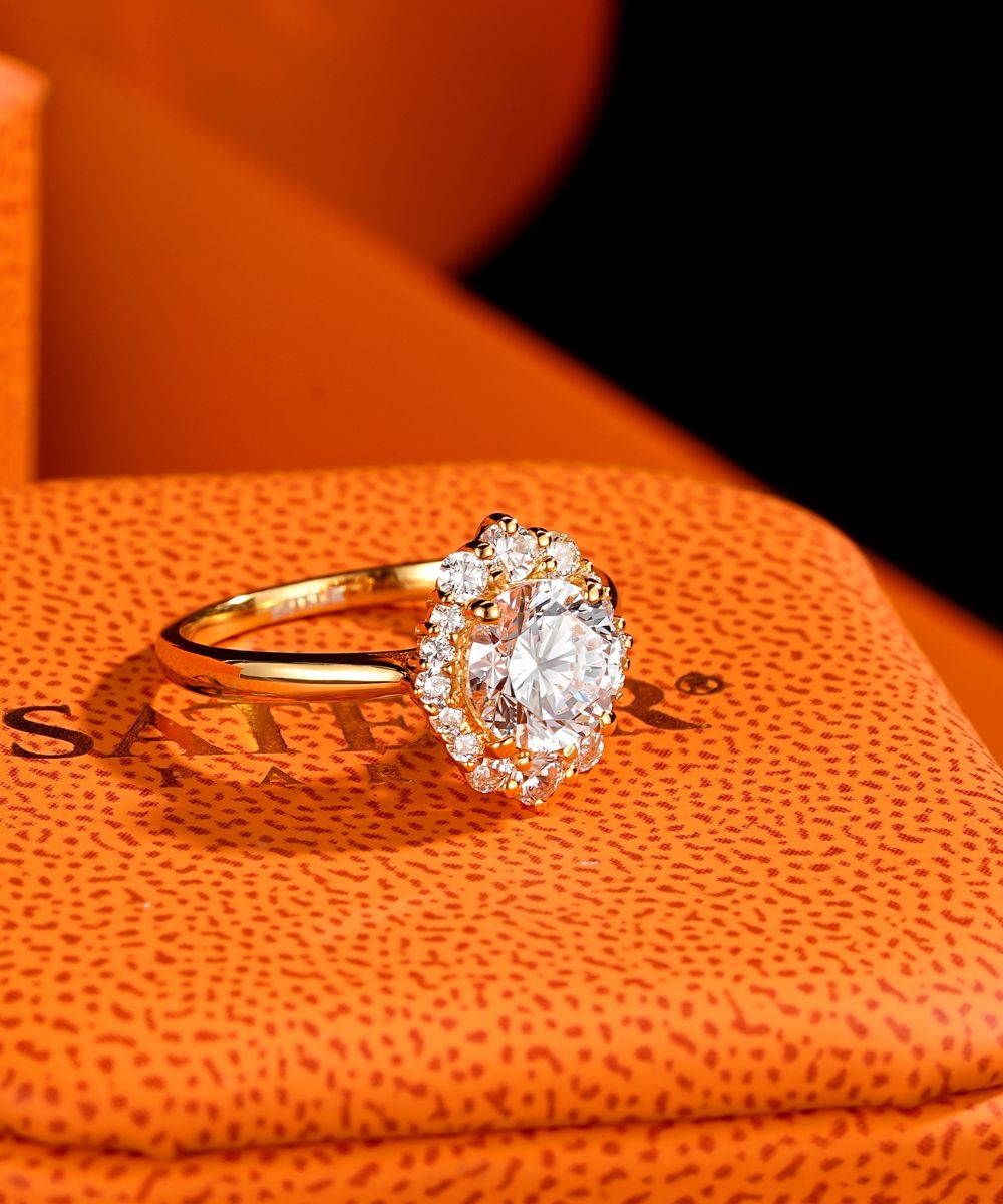 Satéur 复古琥珀金圆形戒指™