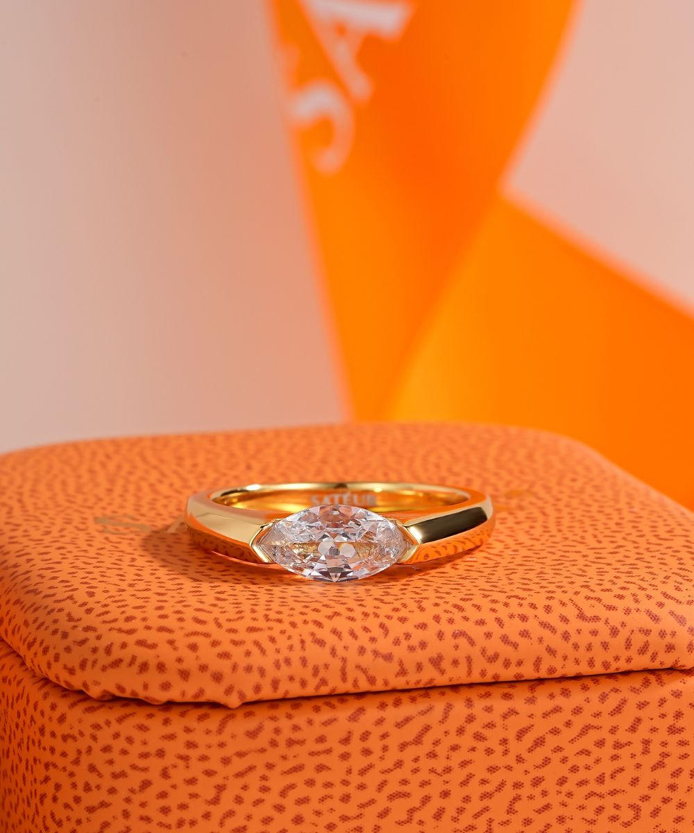 Satéur Aurous Gold Raffiné Diamond Ring™, 18K Gold