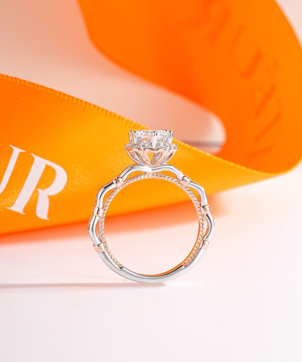 Satéur Lune de Rosé Diamond Ring™, 18K Rose Gold