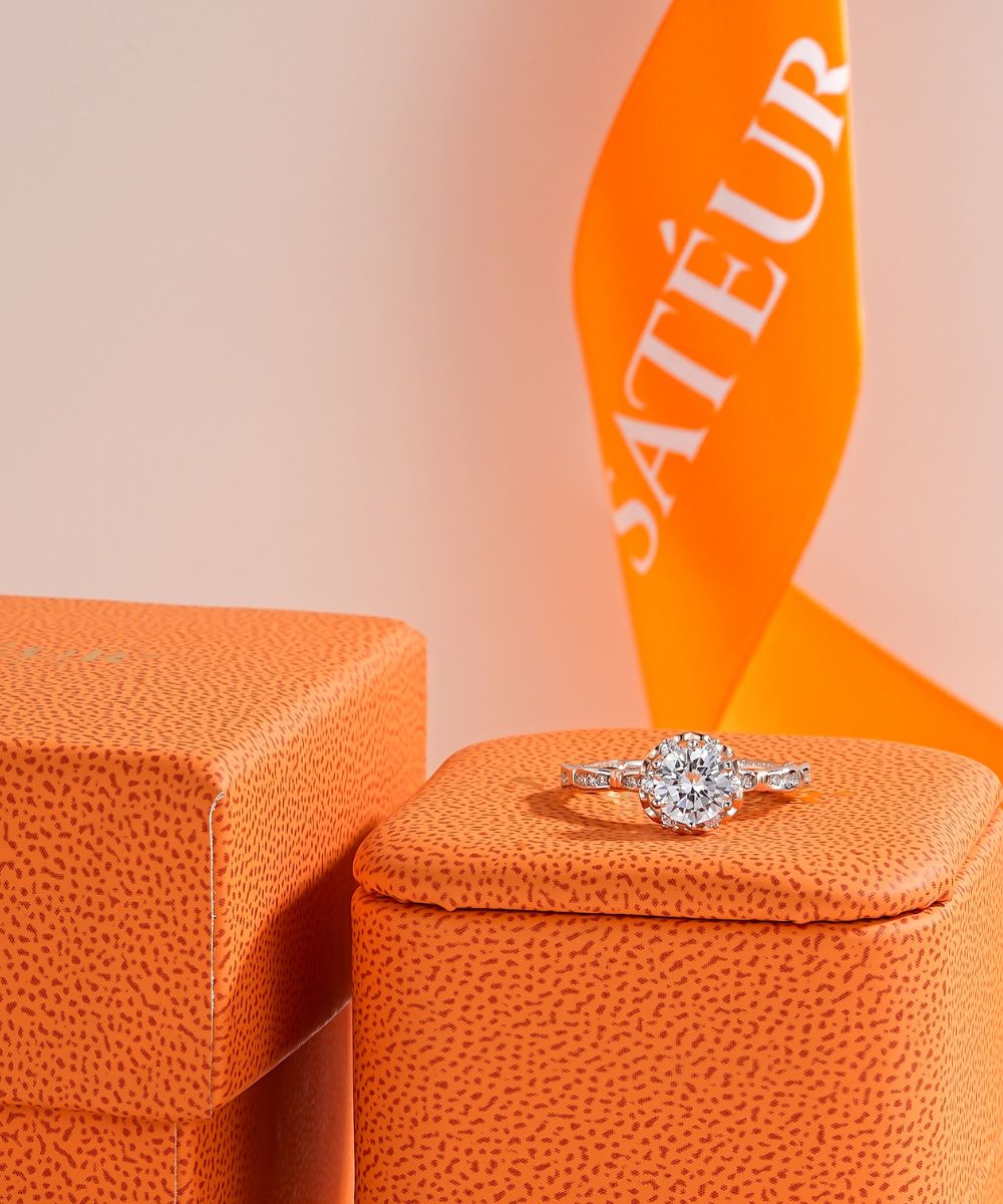 Satéur Lune de Rosé Diamond Ring™, 18K Rose Gold
