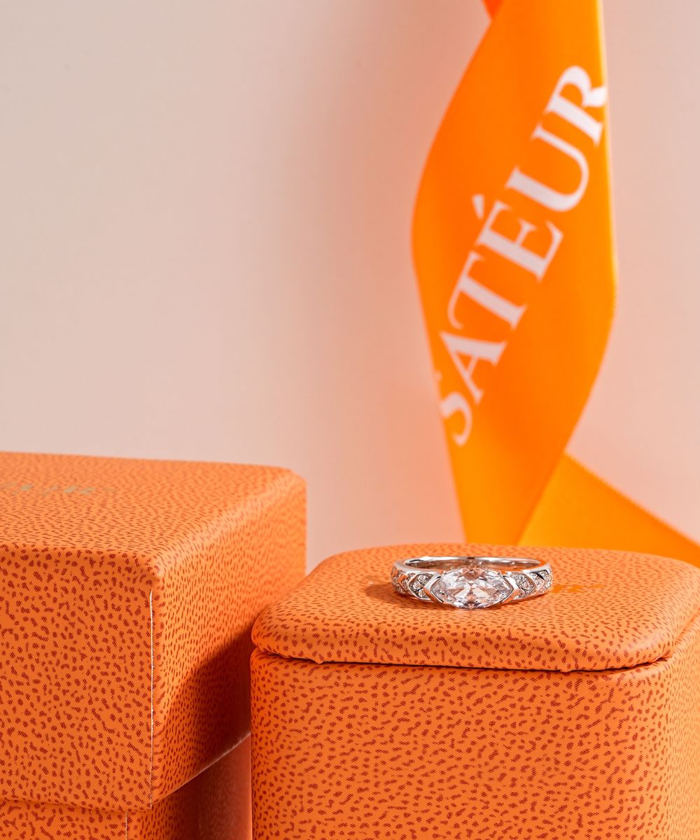 Satéur Éclat Raffiné Diamond Ring™, 18K White Gold