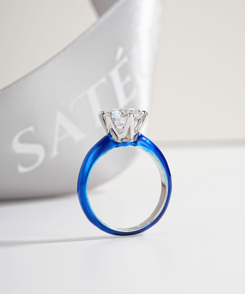 Satéur Colorée Persian Blue Diamond Ring™, 18K White Gold