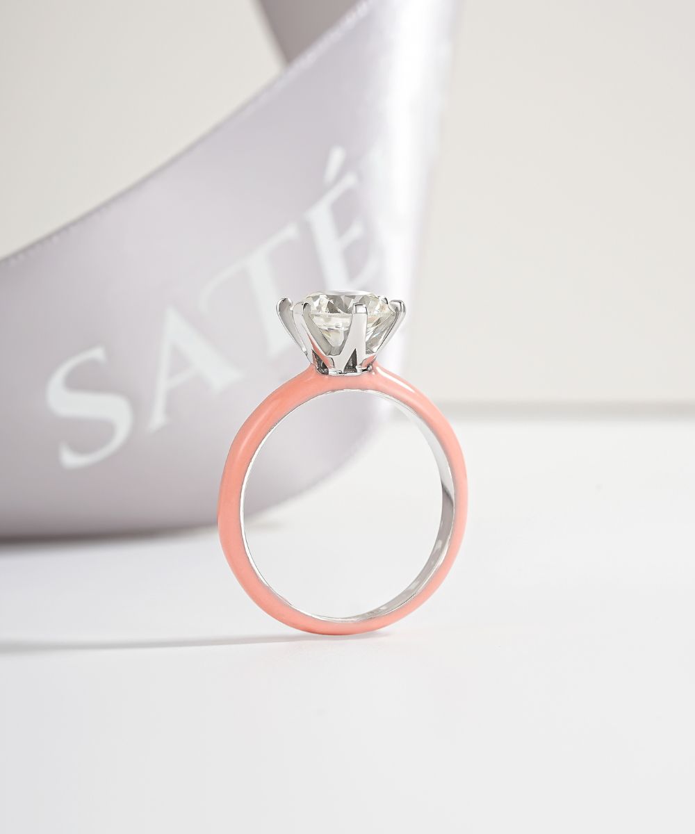 Satéur Colorée Pink Diamond Ring™, 18K White Gold