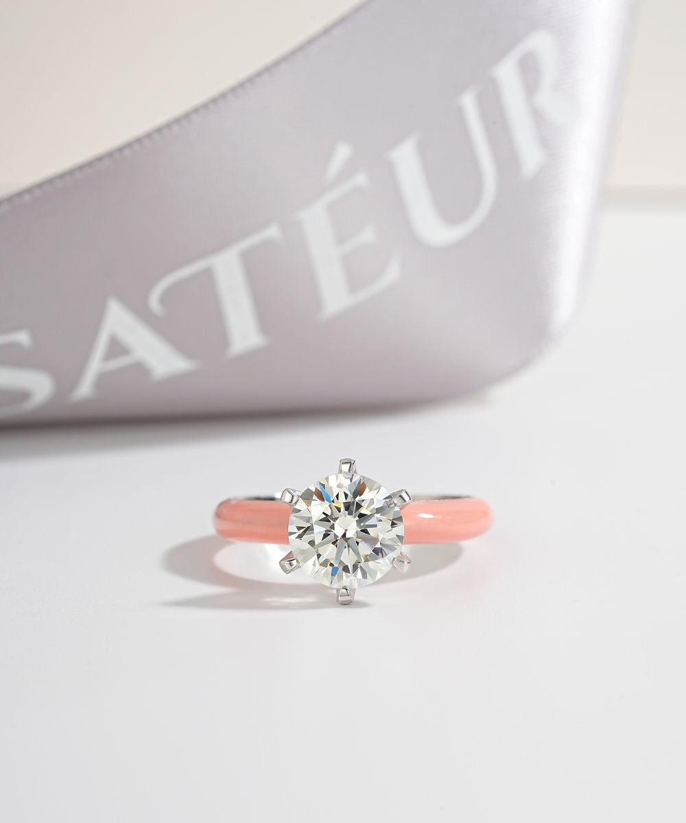 Satéur Colorée Pink Diamond Ring™, 18K White Gold