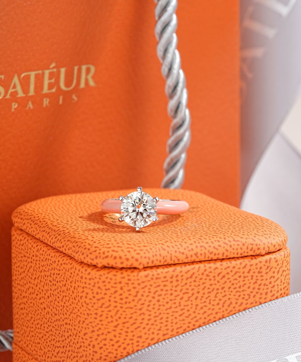 Satéur Colorée Pink Diamond Ring™, 18K White Gold