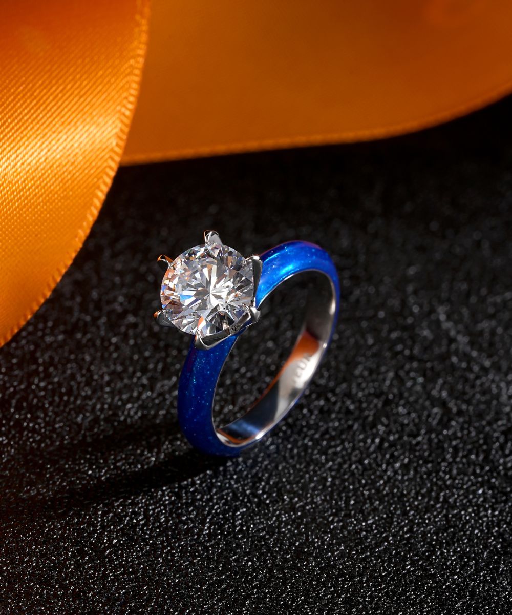 Satéur Colorée Starry Night Diamond Ring™, 18K White Gold