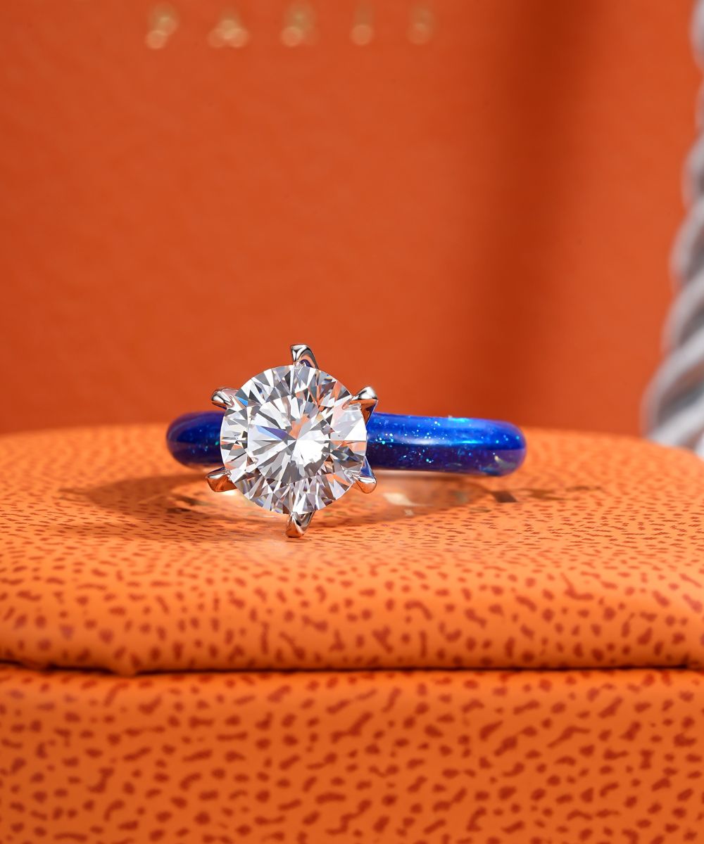 Satéur Colorée Starry Night Diamond Ring™, 18K White Gold