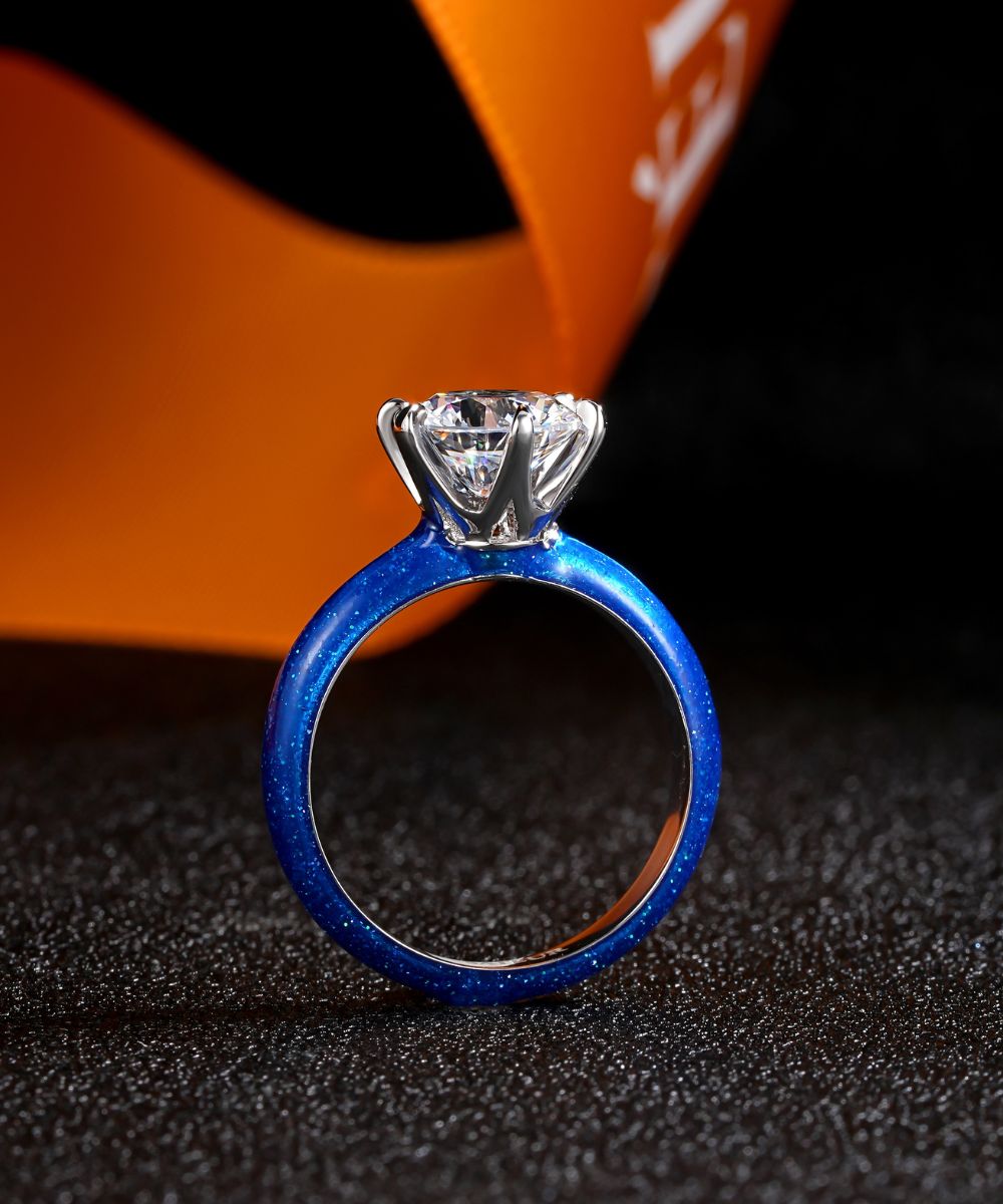 Satéur Colorée Starry Night Diamond Ring™, 18K White Gold