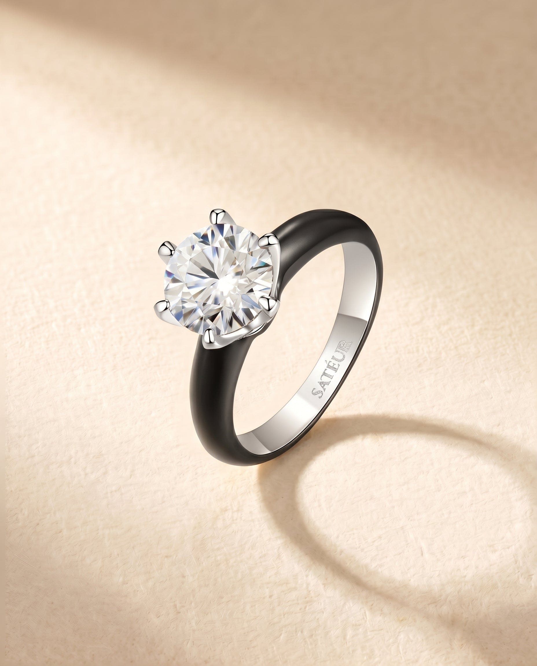 Satéur Colorée Black Ébène Diamond Ring™, 18K White Gold