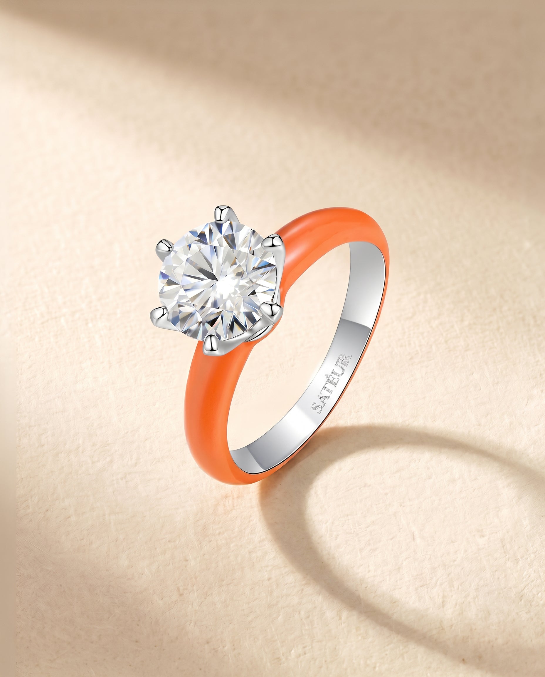 Satéur Colorée Tropical Orange Diamond Ring™, 18K White Gold