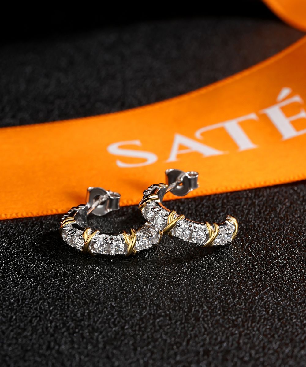 Satéur Triomphe Diamond Earrings™, 18K White Gold