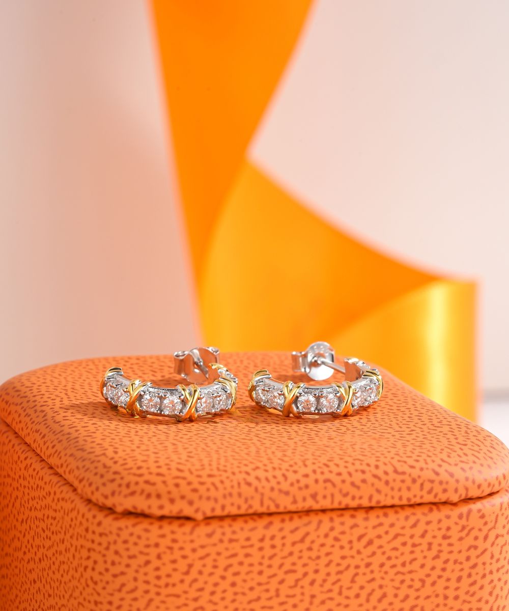 Satéur Triomphe Diamond Earrings™, 18K White Gold