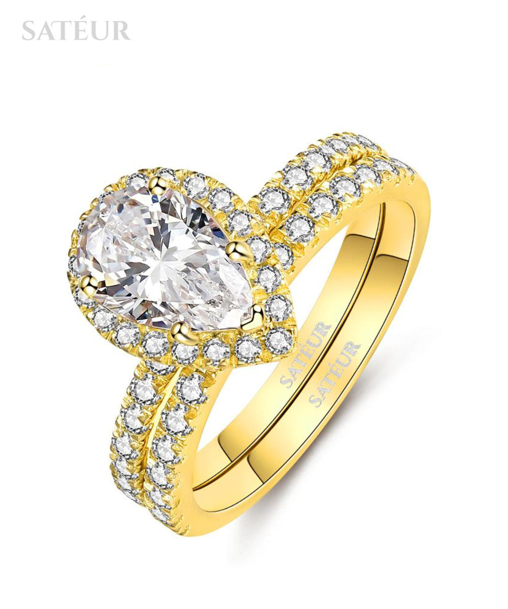 Satéur Aurous Gold Perle Wedding Ring Set™