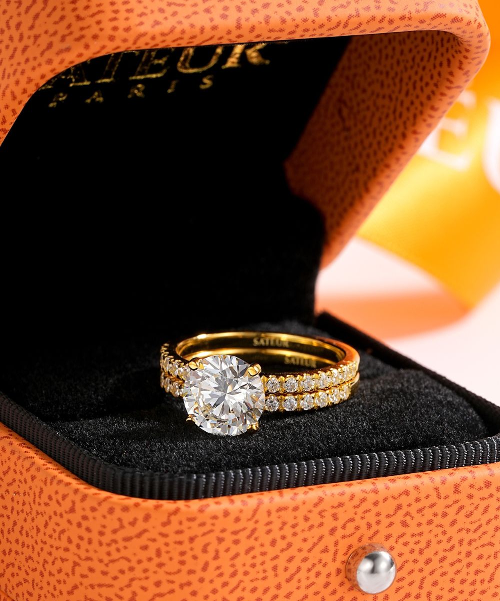 Satéur オーラスゴールドサークルウェディング 指輪セット™