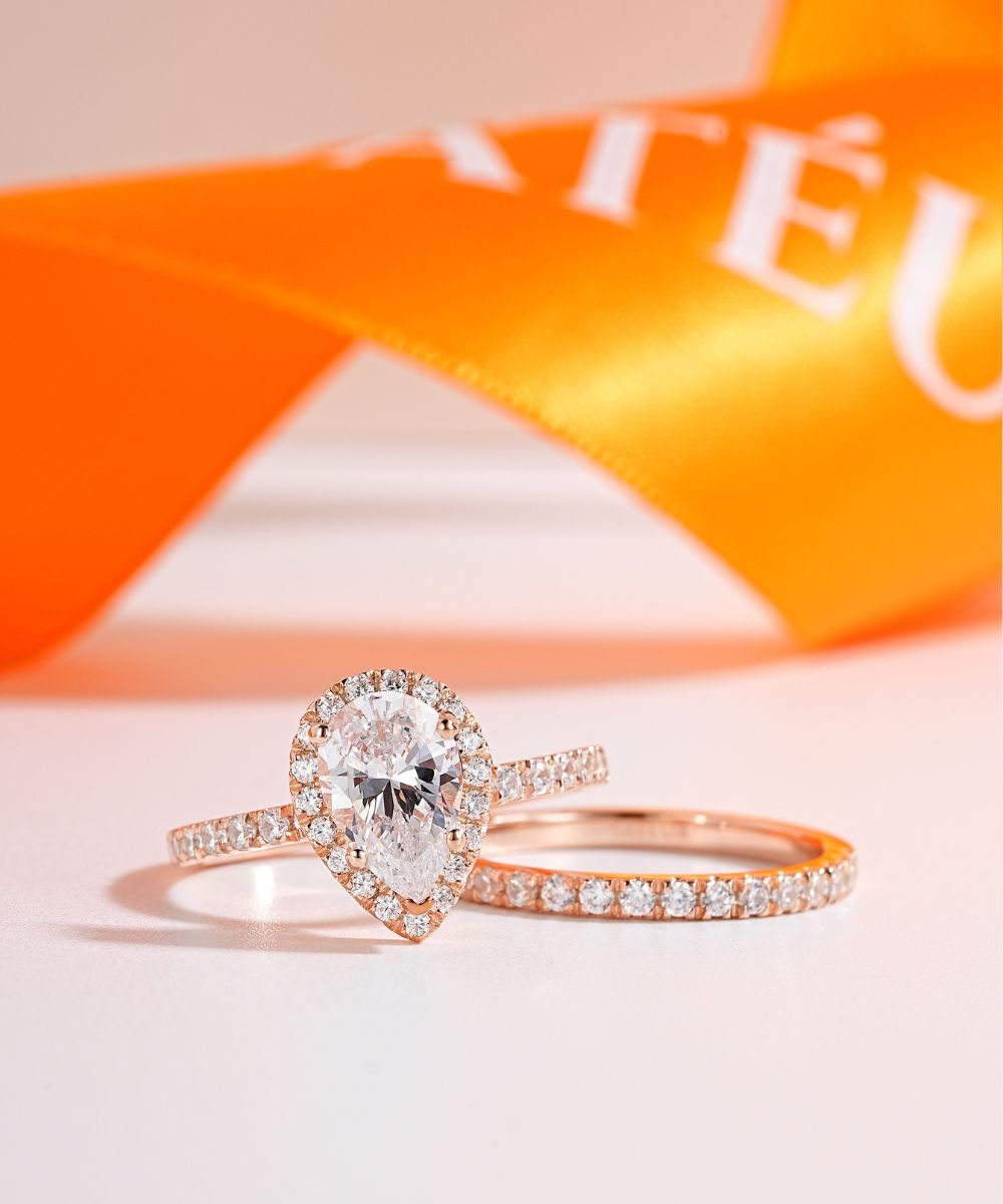 Satéur Rosé Perle Hochzeits-Ring-Set™