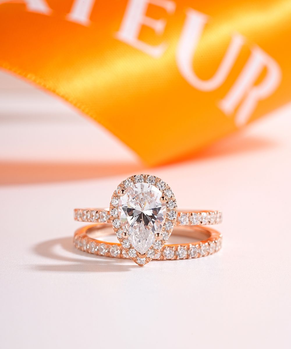 Satéur Rosé Perle Hochzeits-Ring-Set™