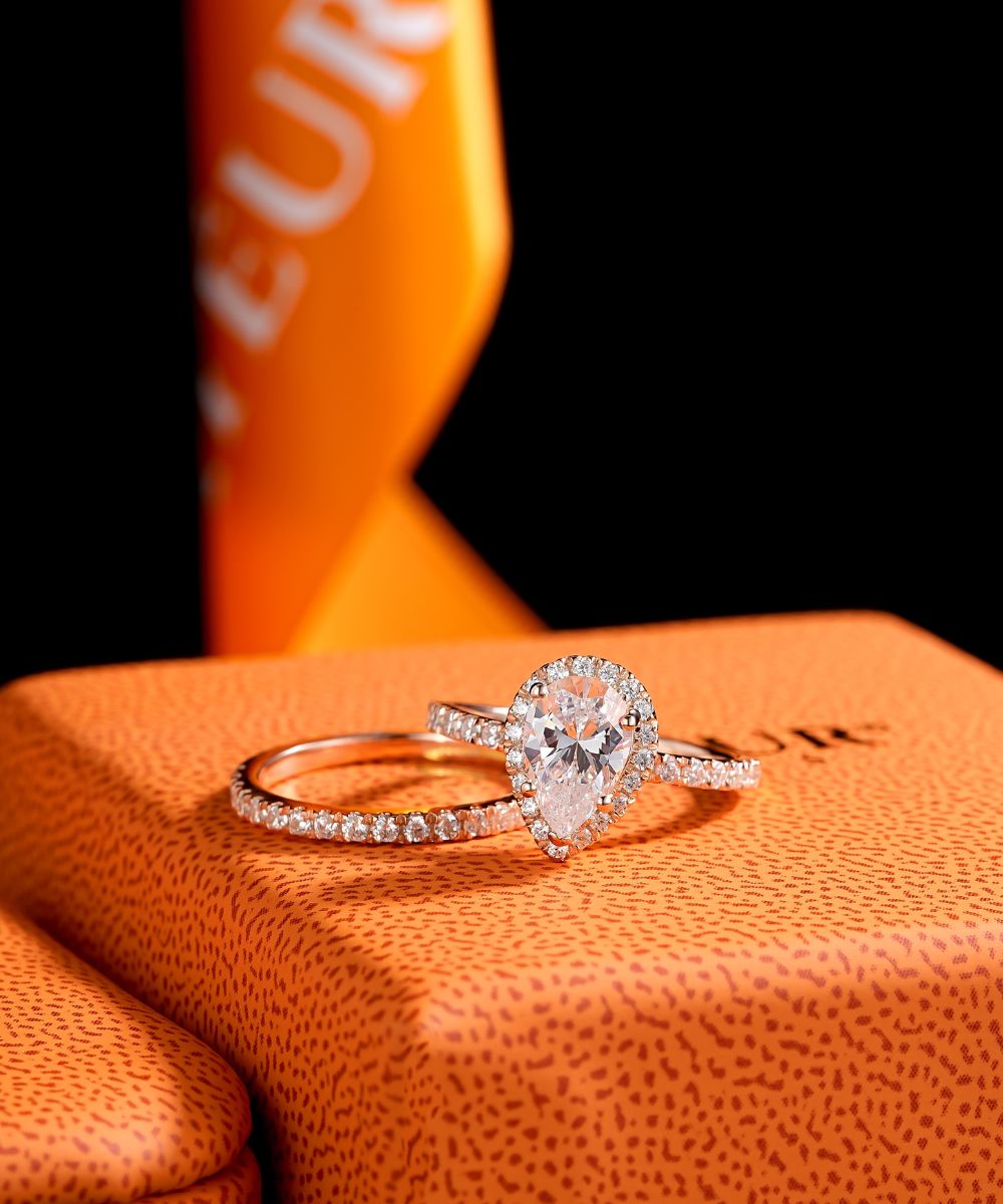 Satéur Rosé Perle Hochzeits-Ring-Set™