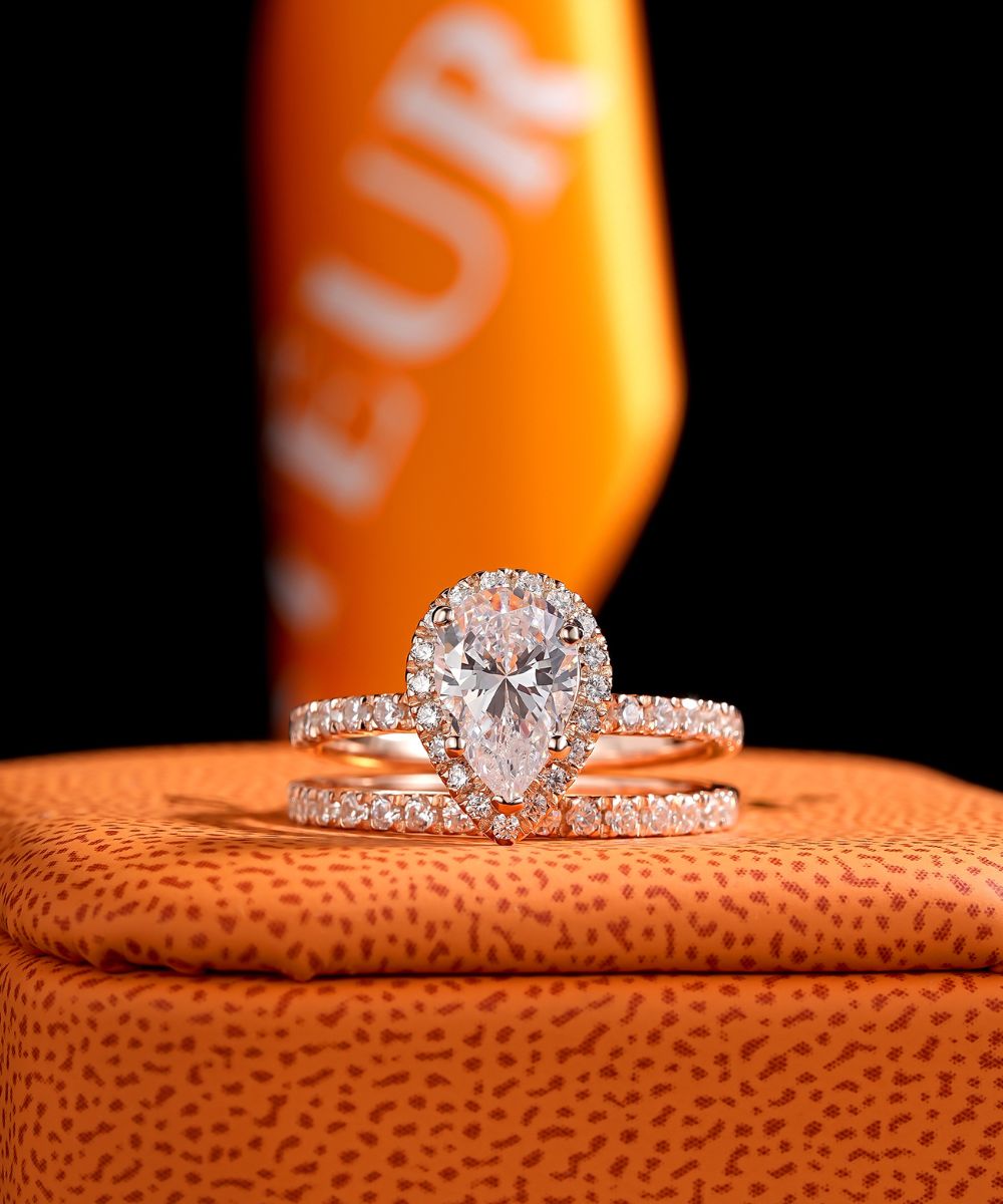 Satéur Rosé Perle Hochzeits-Ring-Set™