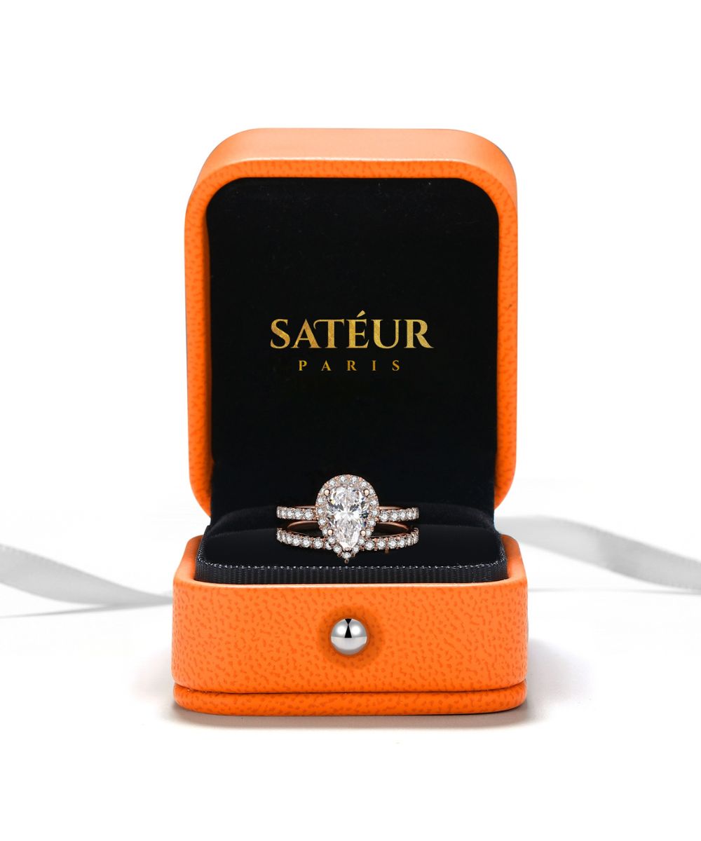 Satéur Rosé Perle Hochzeits-Ring-Set™