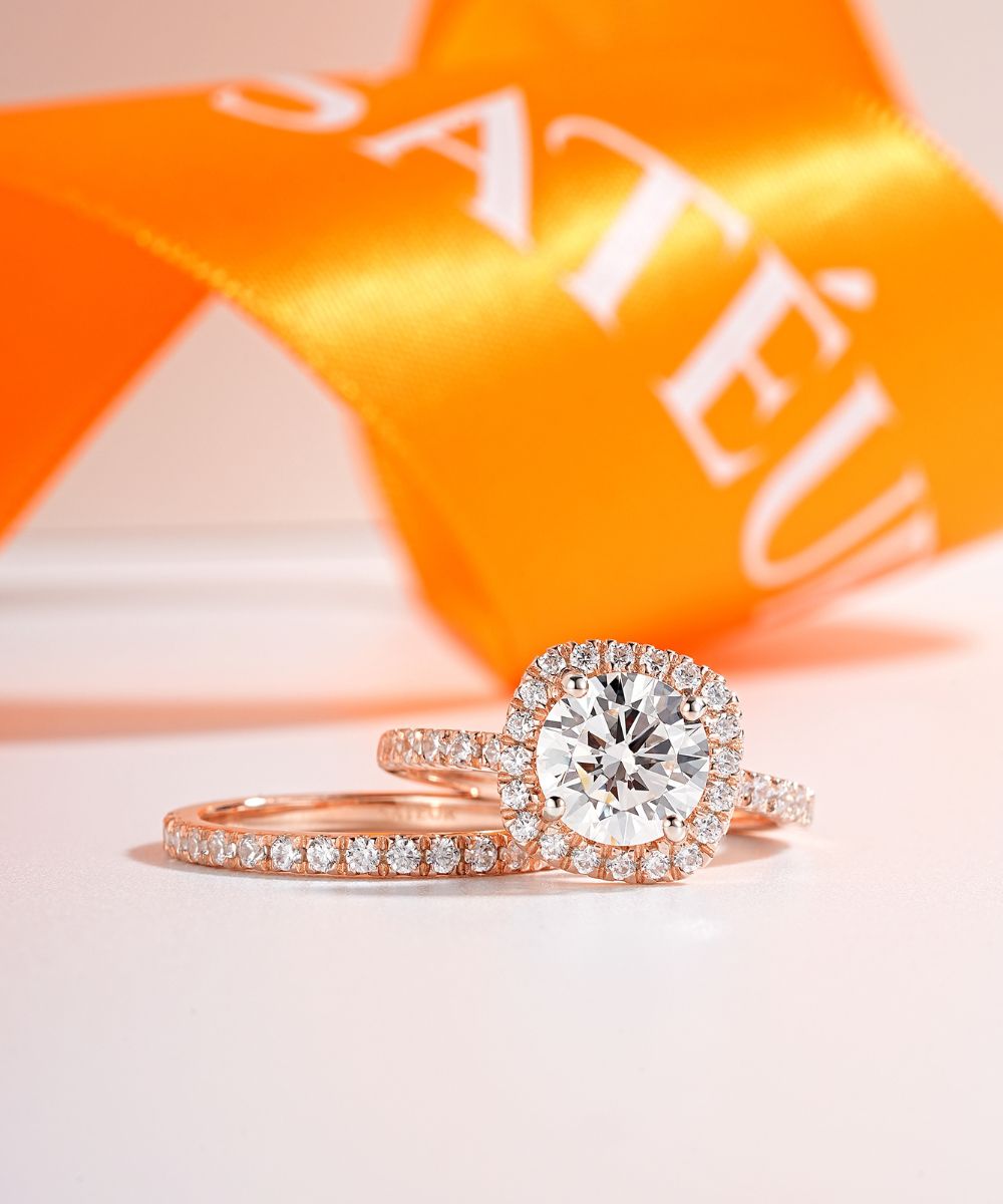 Satéur Ensemble de bagues de mariage Rosé Lumière Bague™