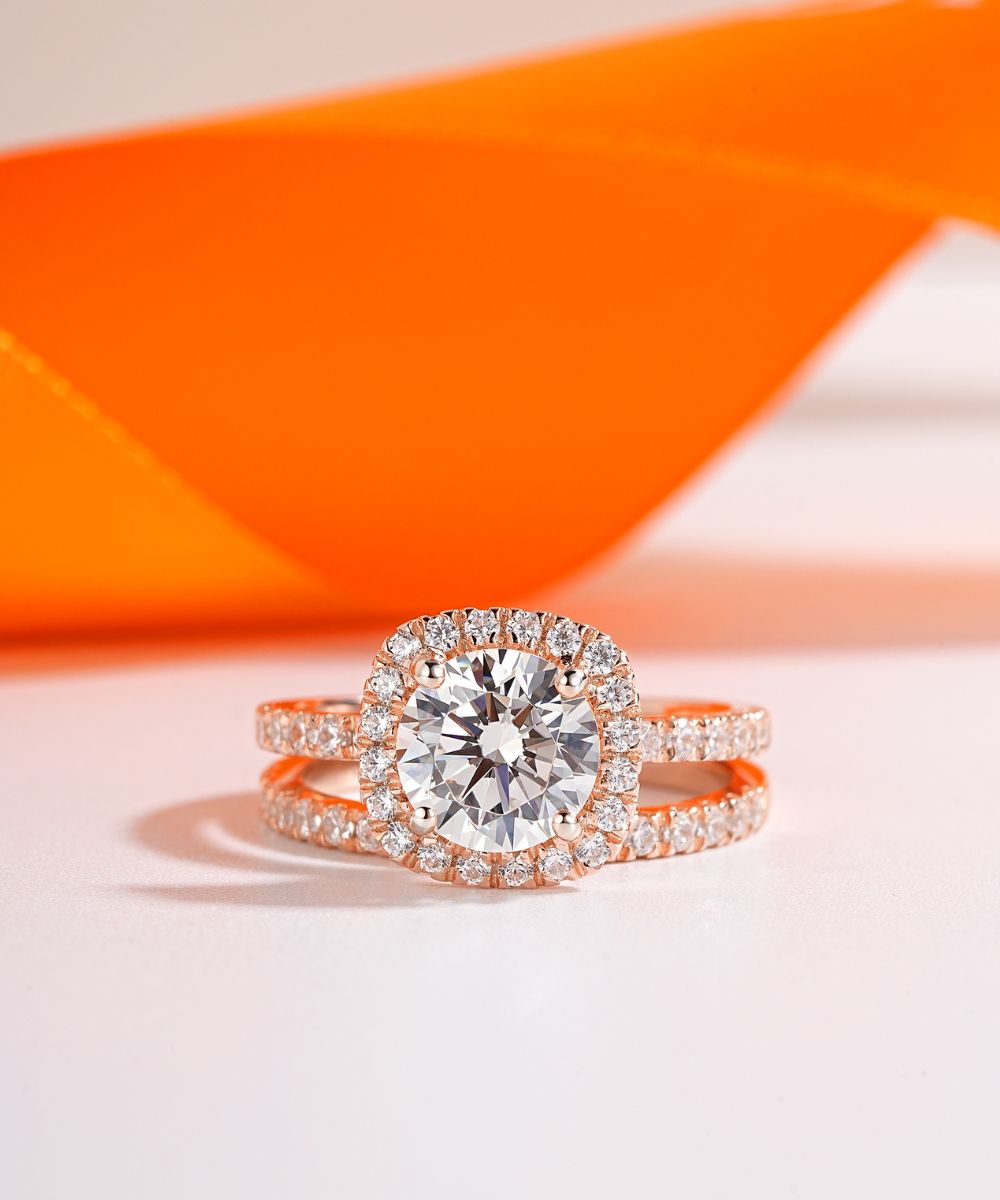 Satéur Ensemble de bagues de mariage Rosé Lumière Bague™