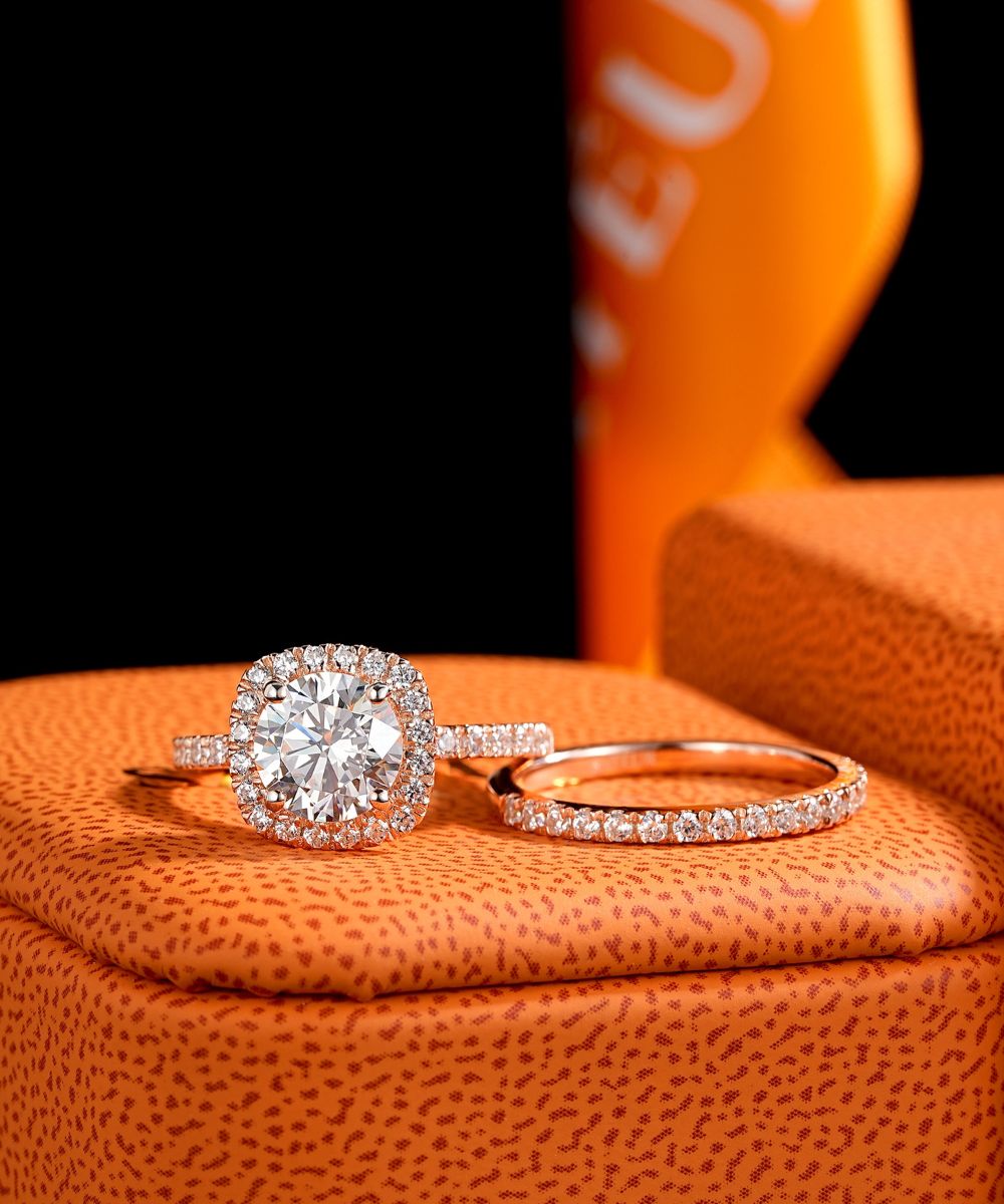 Satéur Ensemble de bagues de mariage Rosé Lumière Bague™