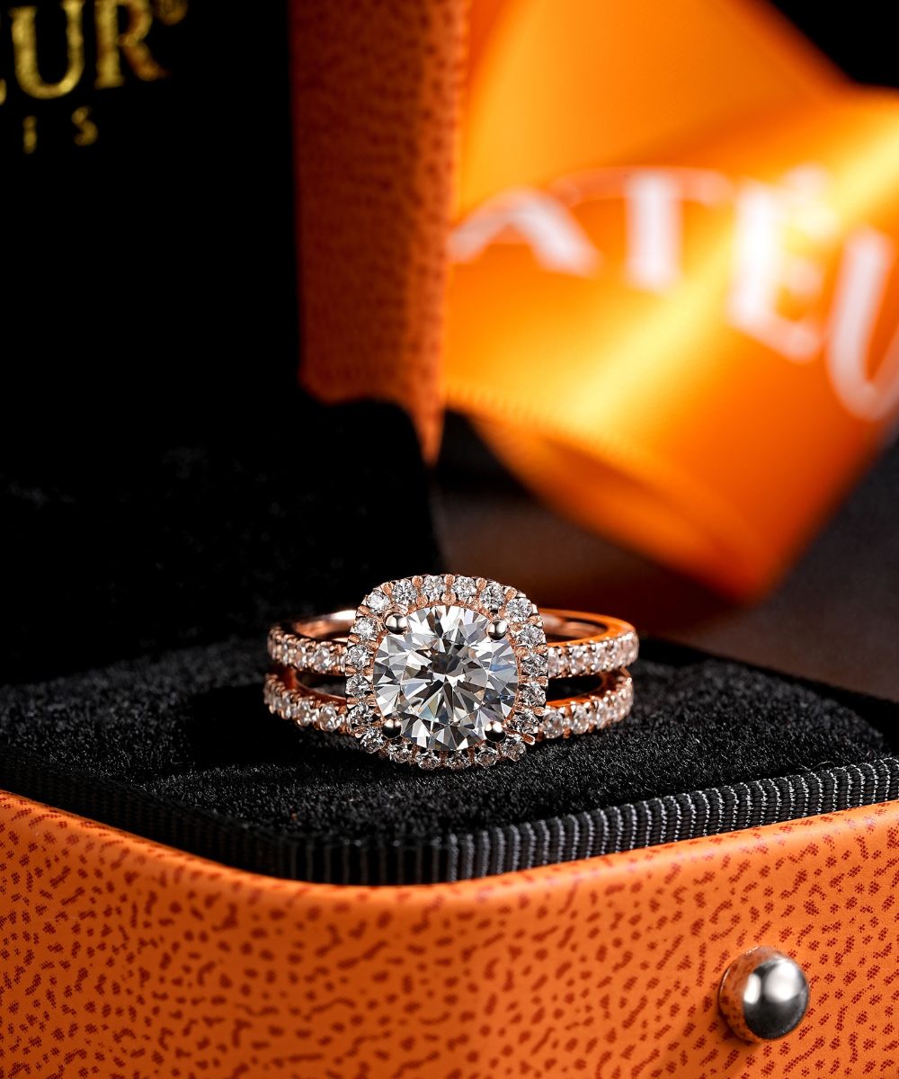 Satéur Ensemble de bagues de mariage Rosé Lumière Bague™