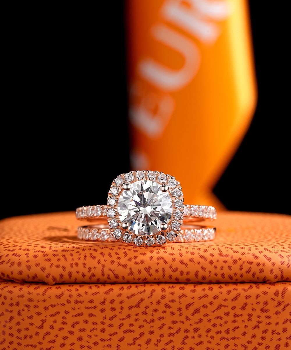 Satéur Ensemble de bagues de mariage Rosé Lumière Bague™