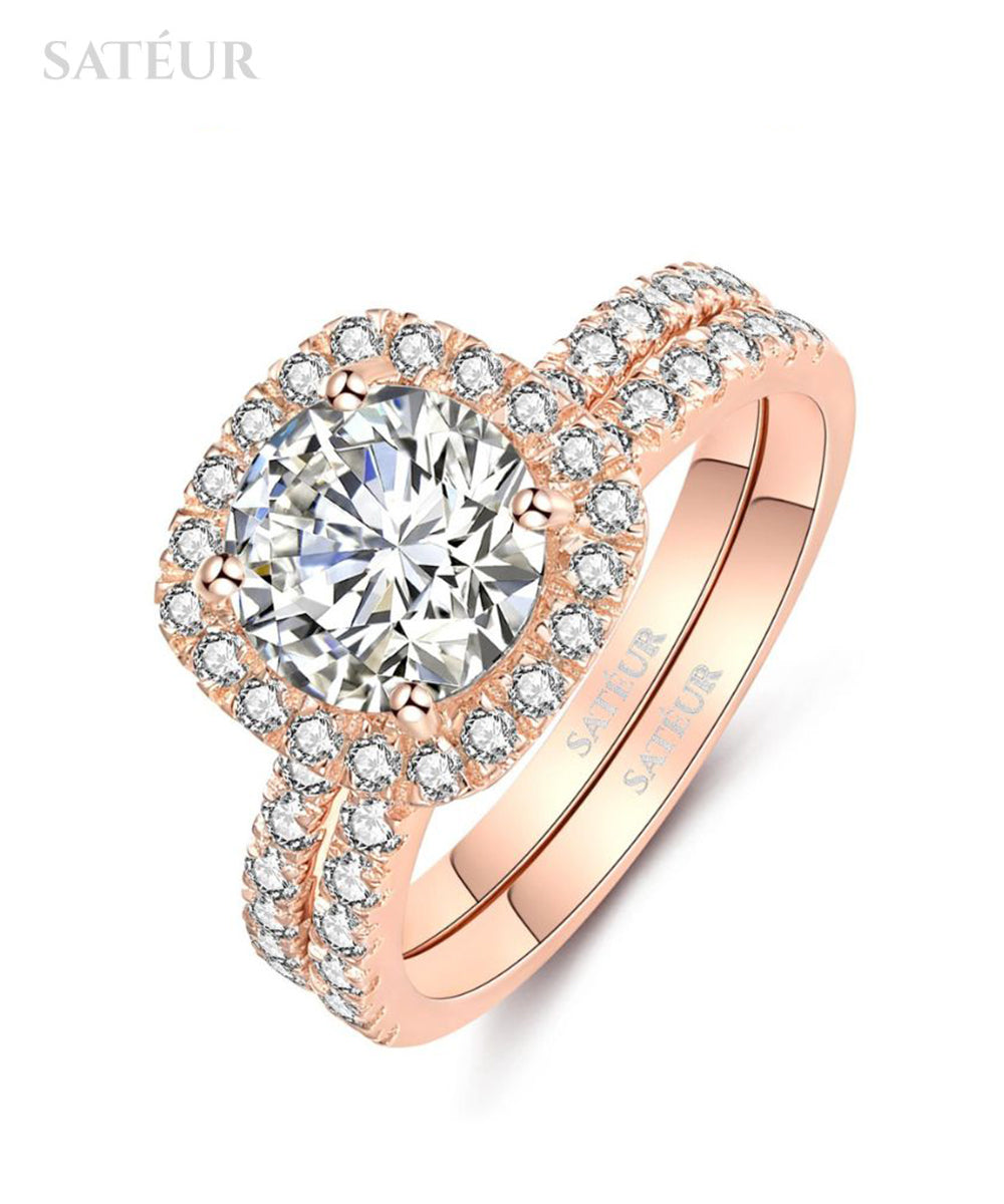 Satéur Rosé Lumière Wedding Ring Set™
