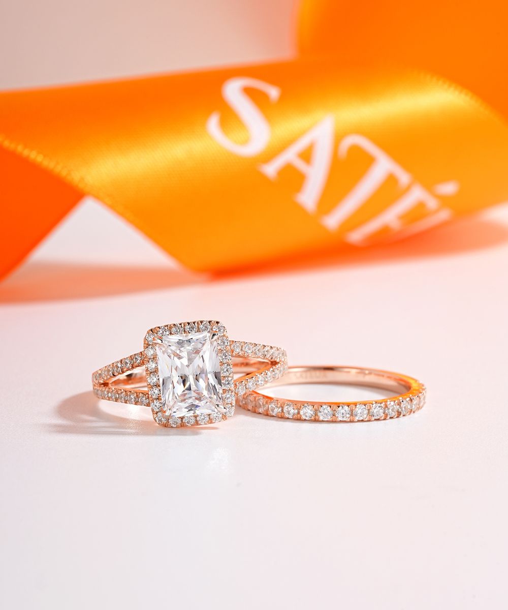 طقم خواتم زفاف ساتور روزيه راديهux