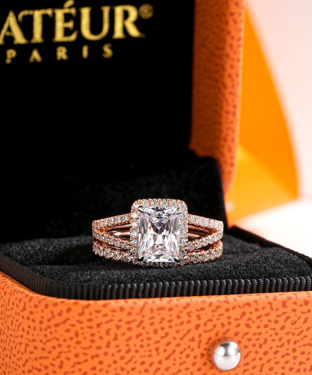 طقم خواتم زفاف ساتور روزيه راديهux